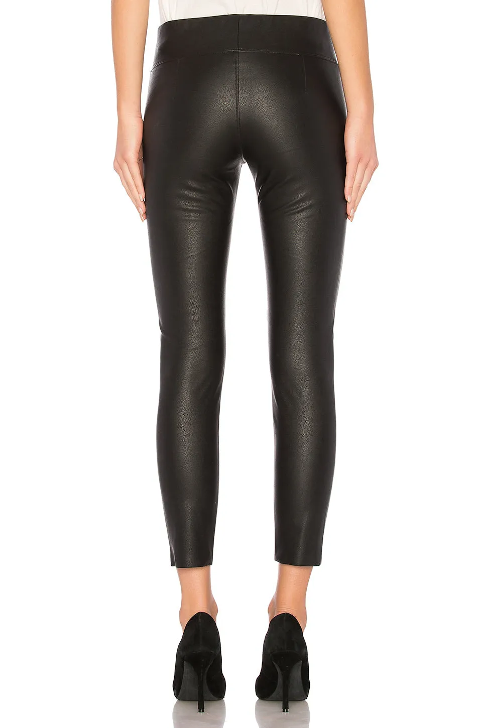 David Lerner Gemma Mid Rise Vegan Leather Leggings