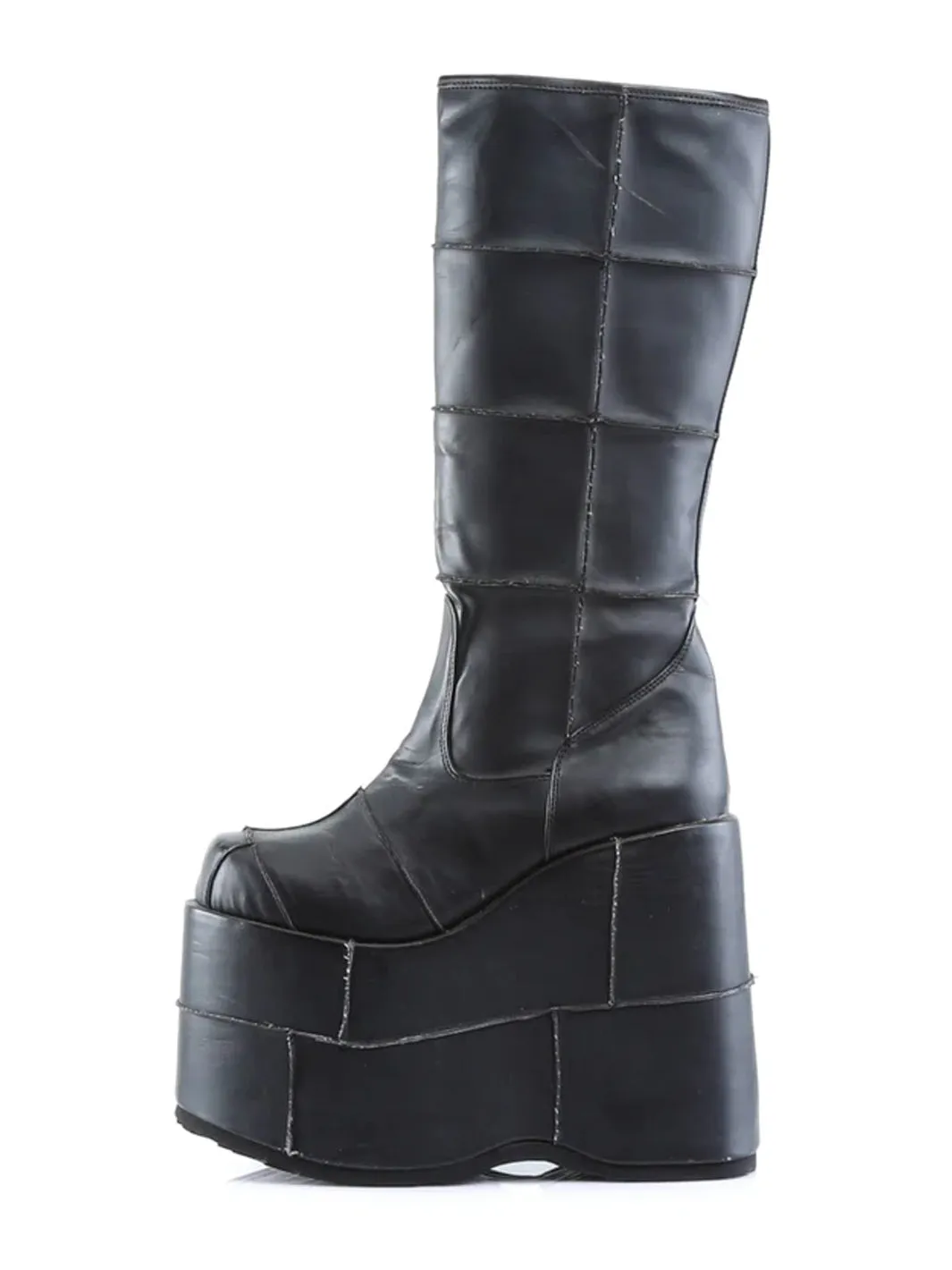 DEMONIA STACK-301 - BLACK VEGAN LEATHER  PRE ORDER 