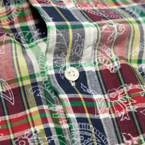 Edifice Madras Check Button Down Shirt Red Multi