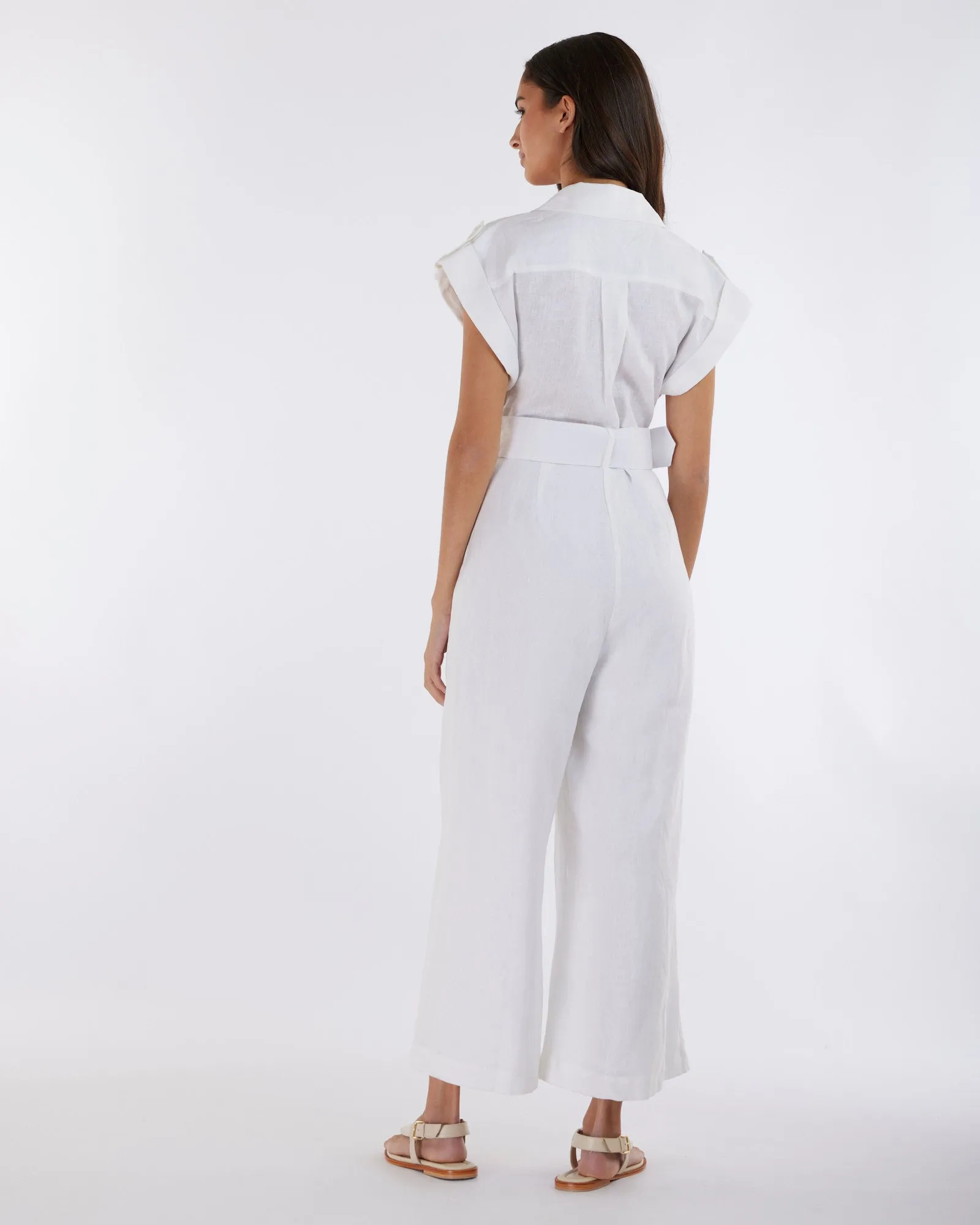 Esra Utility Jumpsuit - White