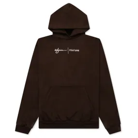 Feature x Wynn Logo Lock Up Hoodie - Bitter Chocolate