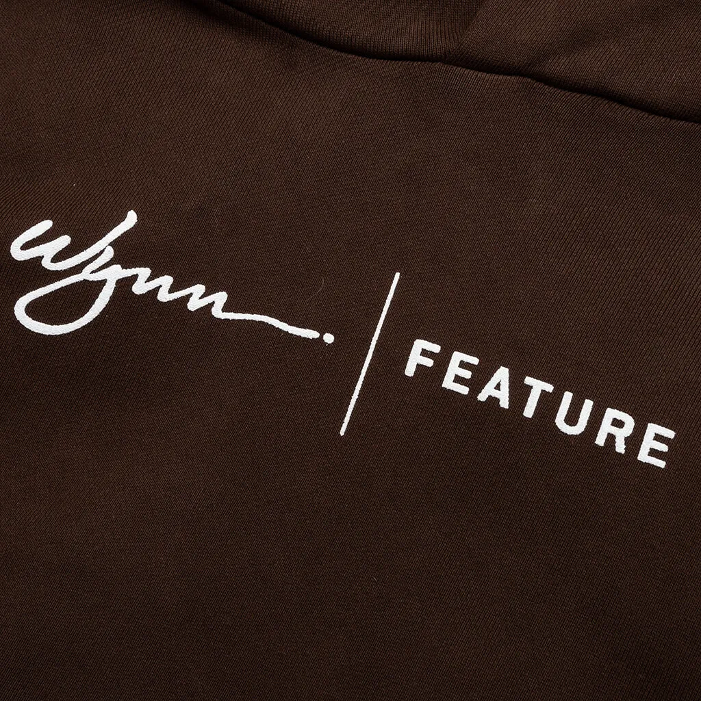 Feature x Wynn Logo Lock Up Hoodie - Bitter Chocolate