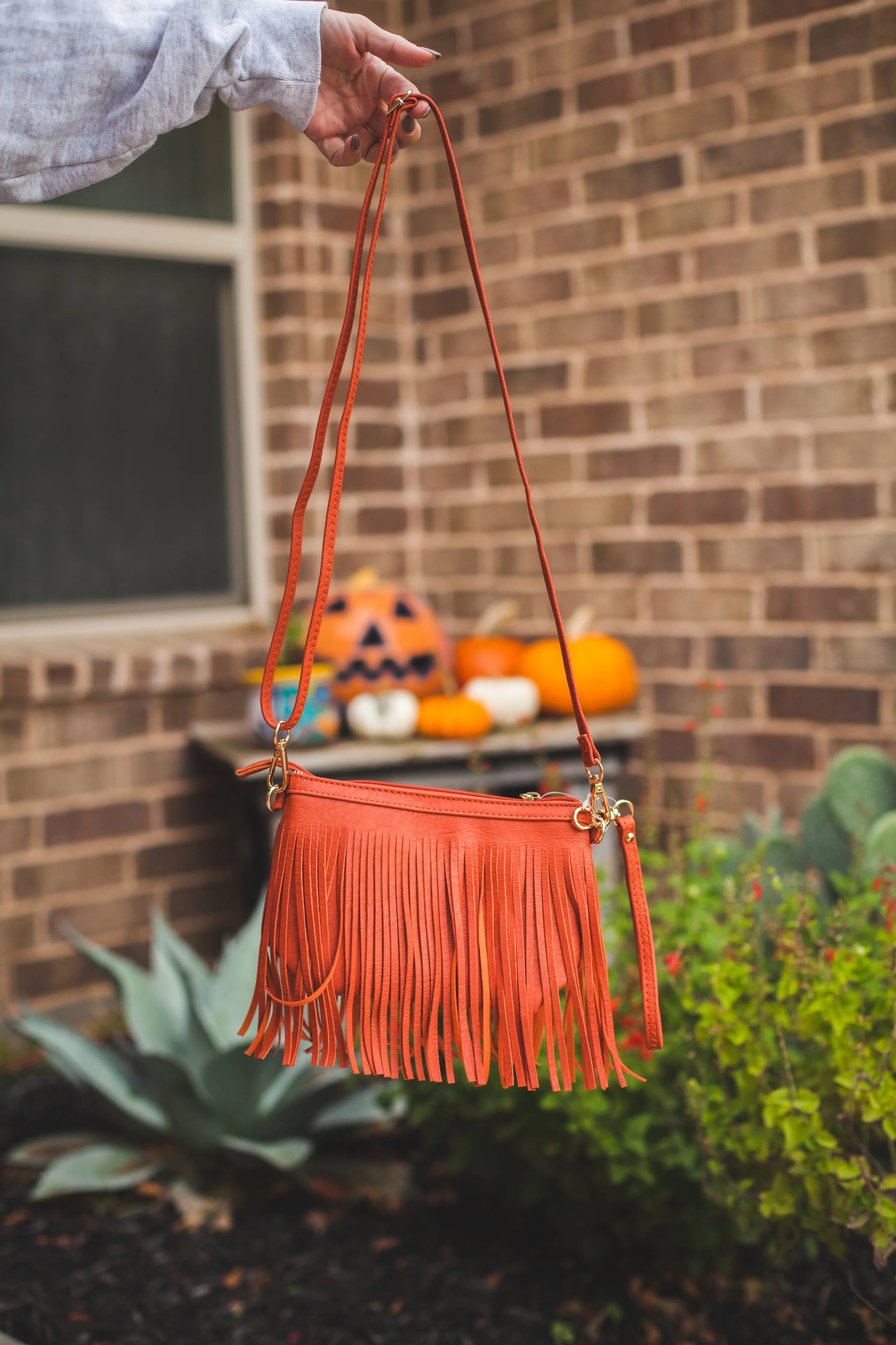 Fringe Crossbody in Rust