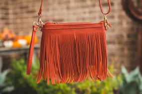 Fringe Crossbody in Rust