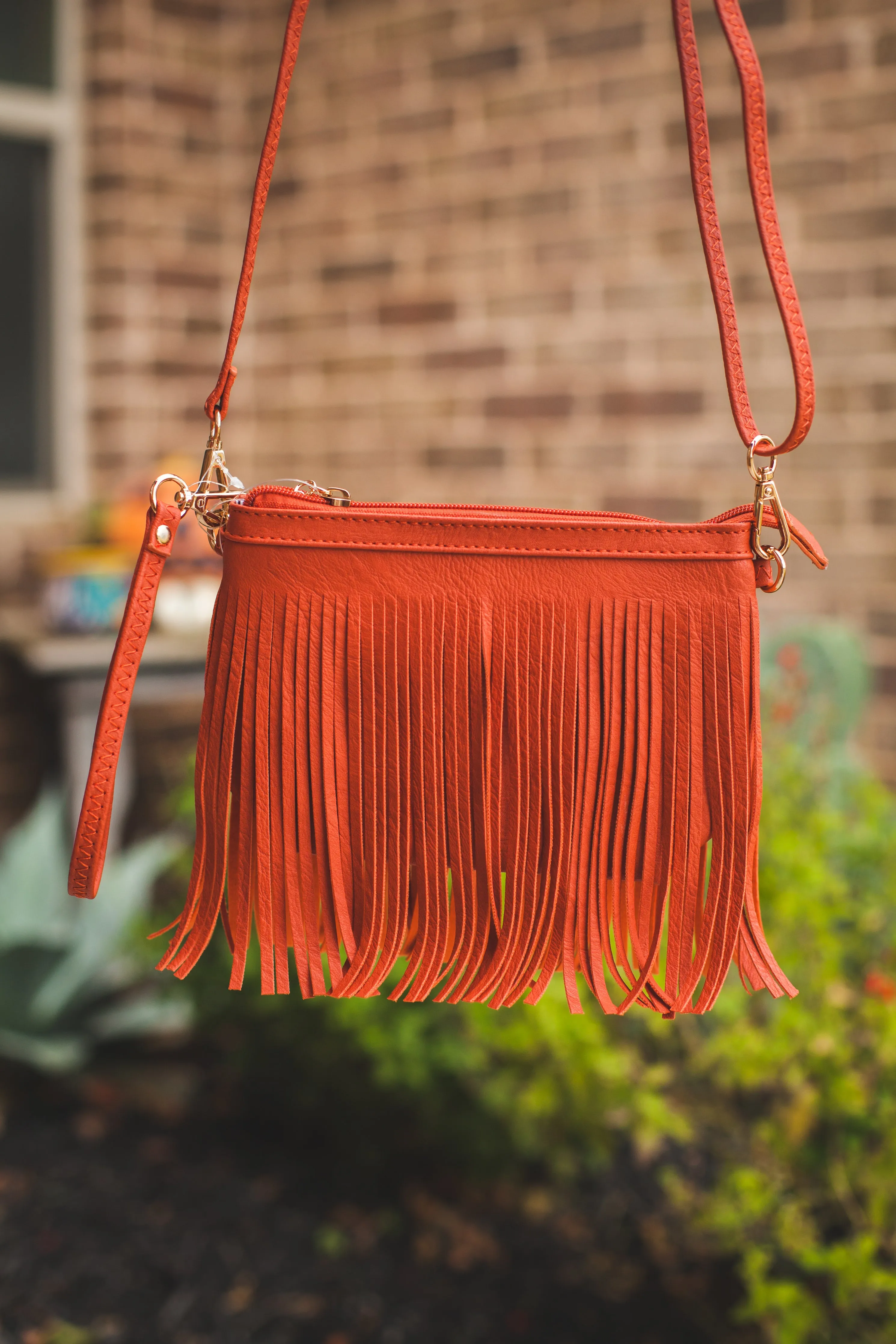 Fringe Crossbody in Rust