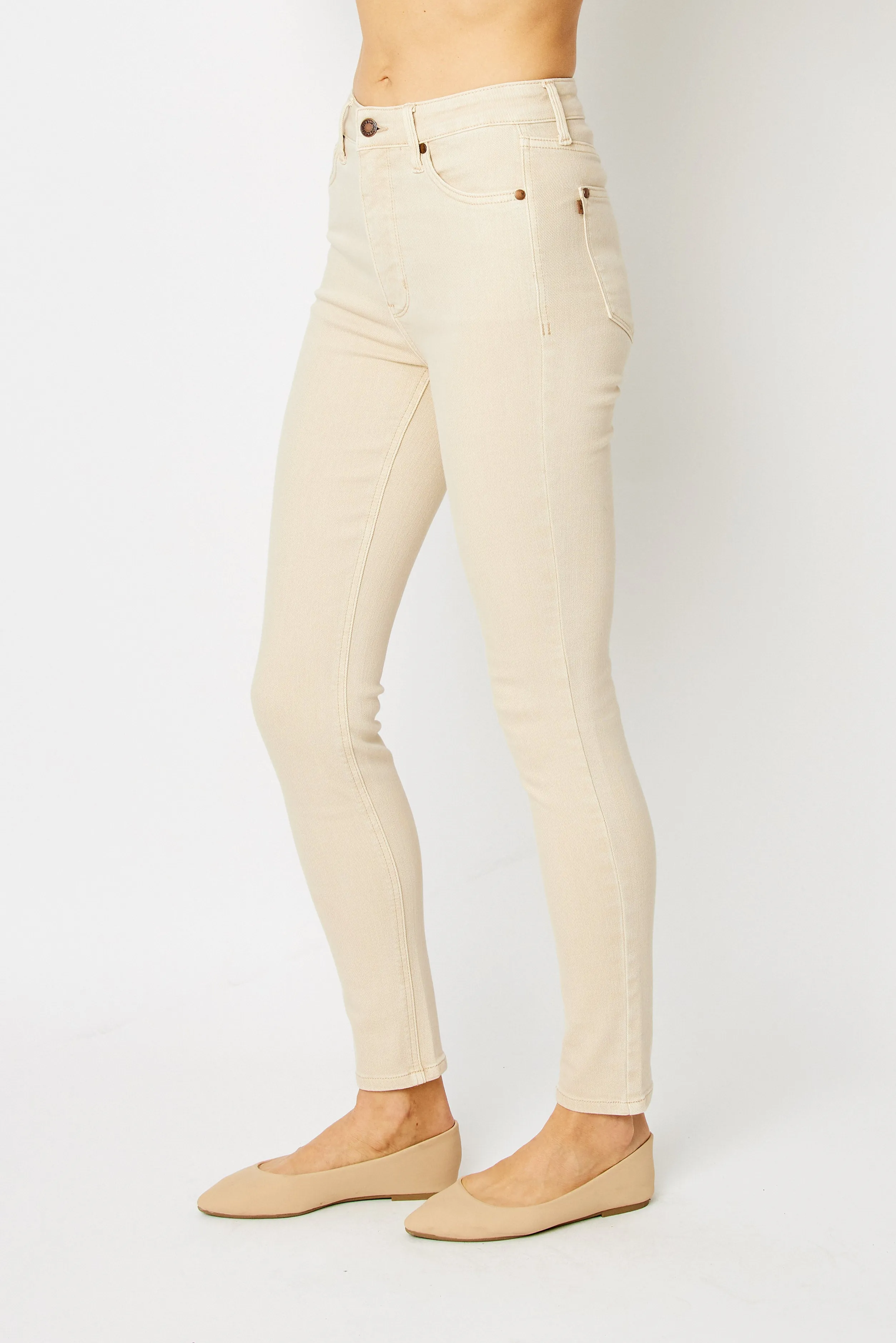 Garment Dyed Tummy Control skinny-Judy Blue