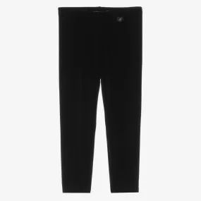 Girls Black Velour Leggings