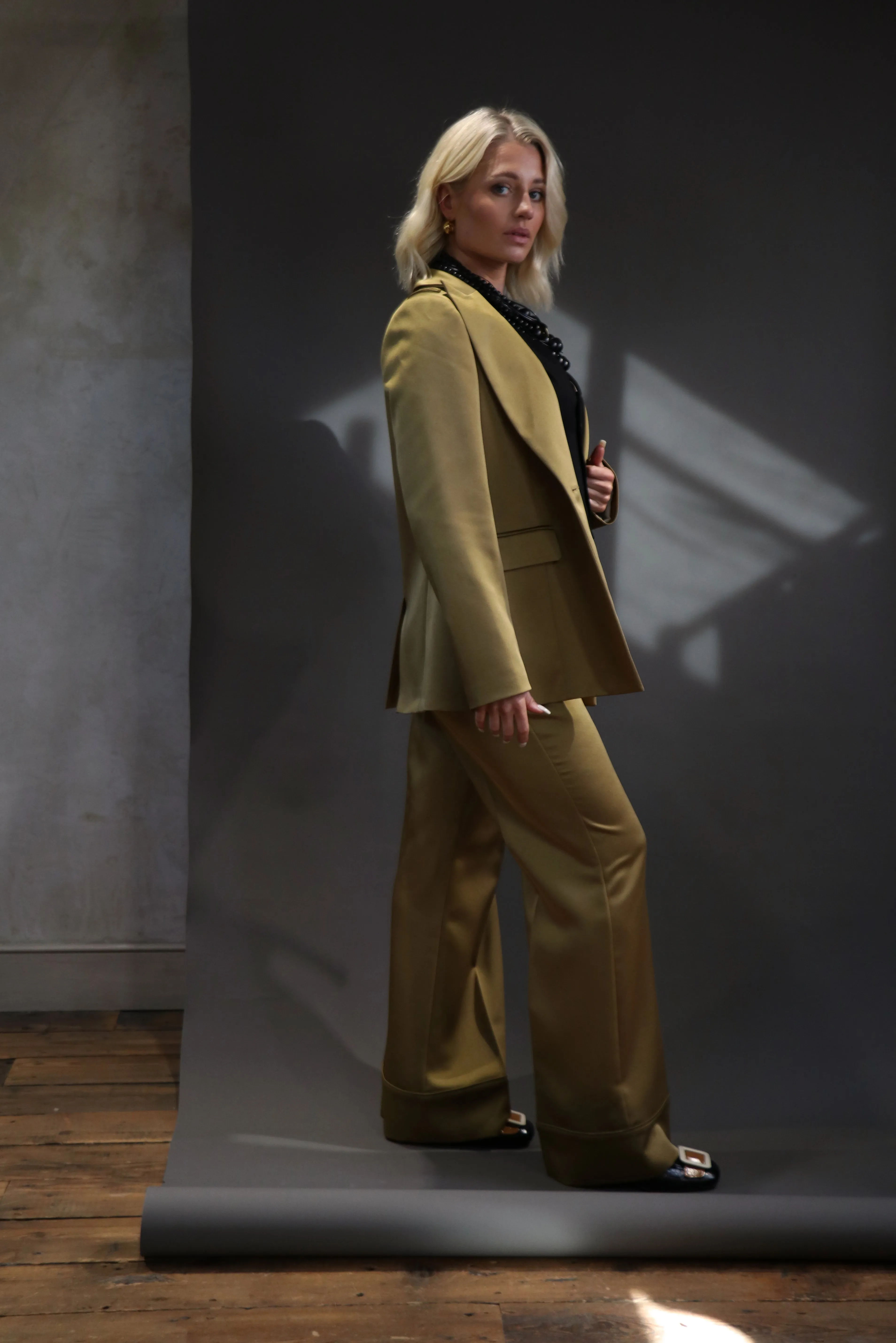 Gloss Satin Trousers in Tobacco