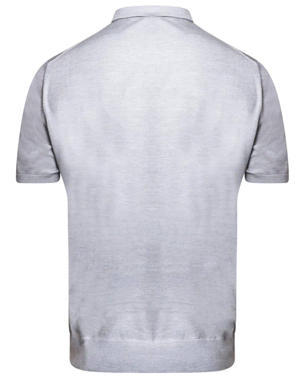 Grey Silk Zip Short Sleeve Polo