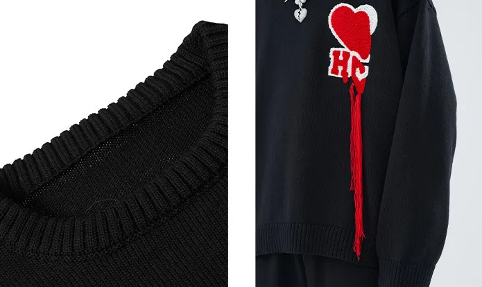 HARSH AND CRUEL  |Pullovers Heart Unisex Street Style Long Sleeves Sweaters