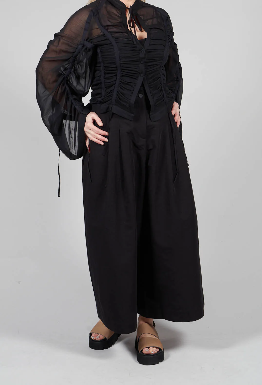 High Waist Trousers in Black