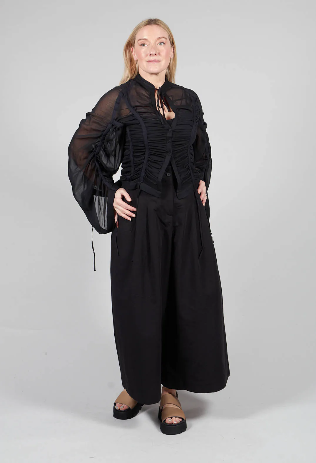 High Waist Trousers in Black