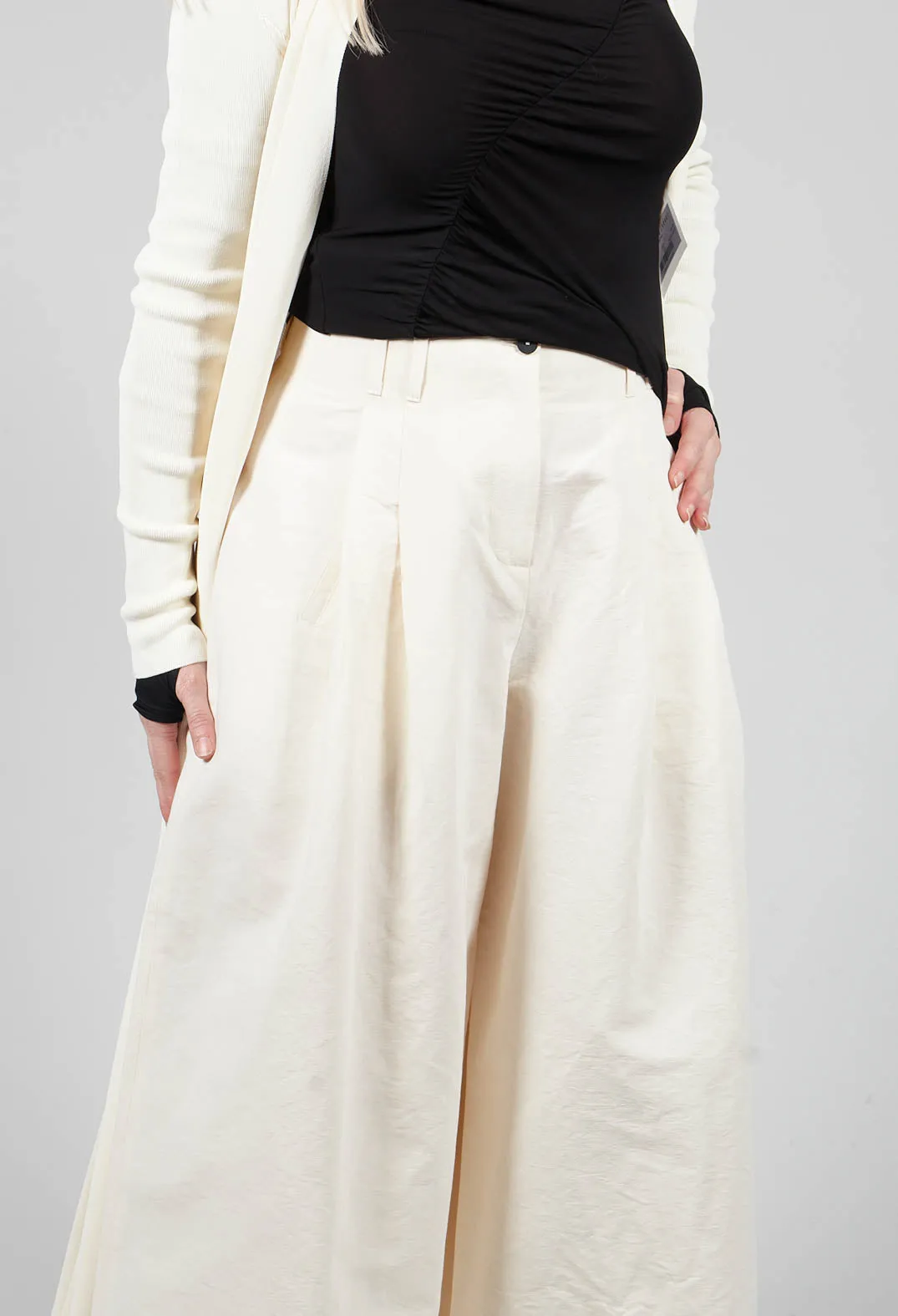 High Waist Trousers in Milk