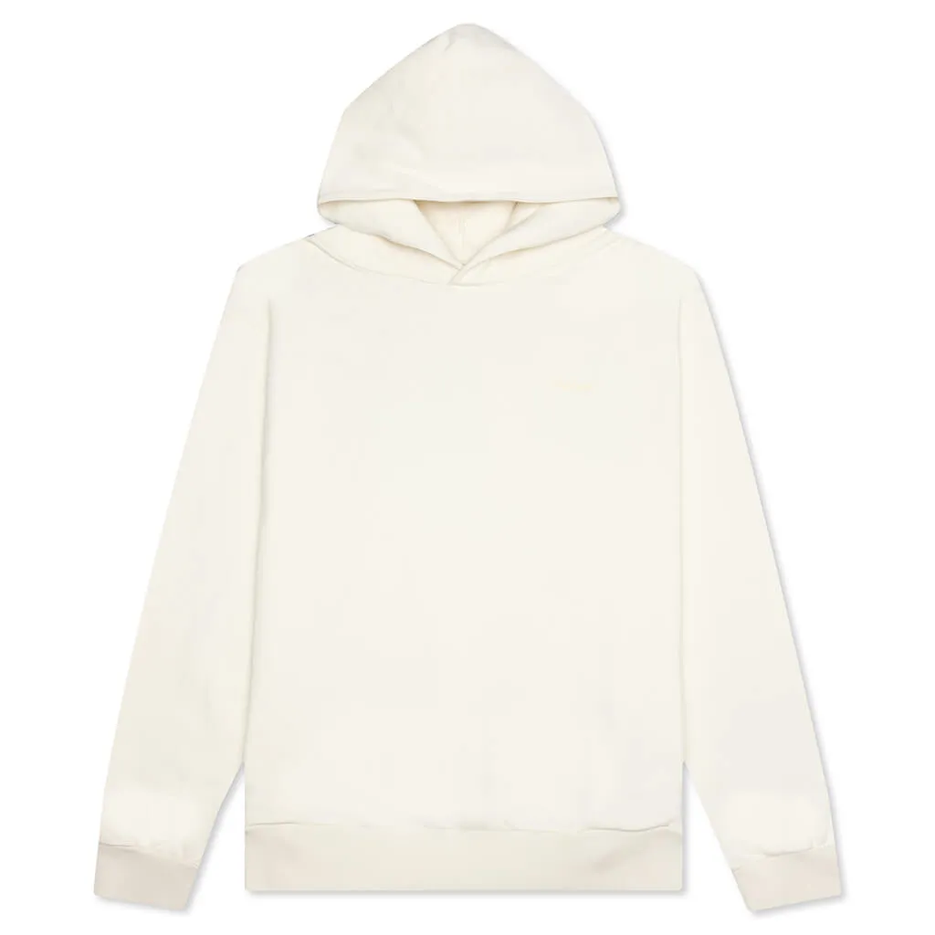 Hooded Brushed Logo Sweatshirt - Stone White