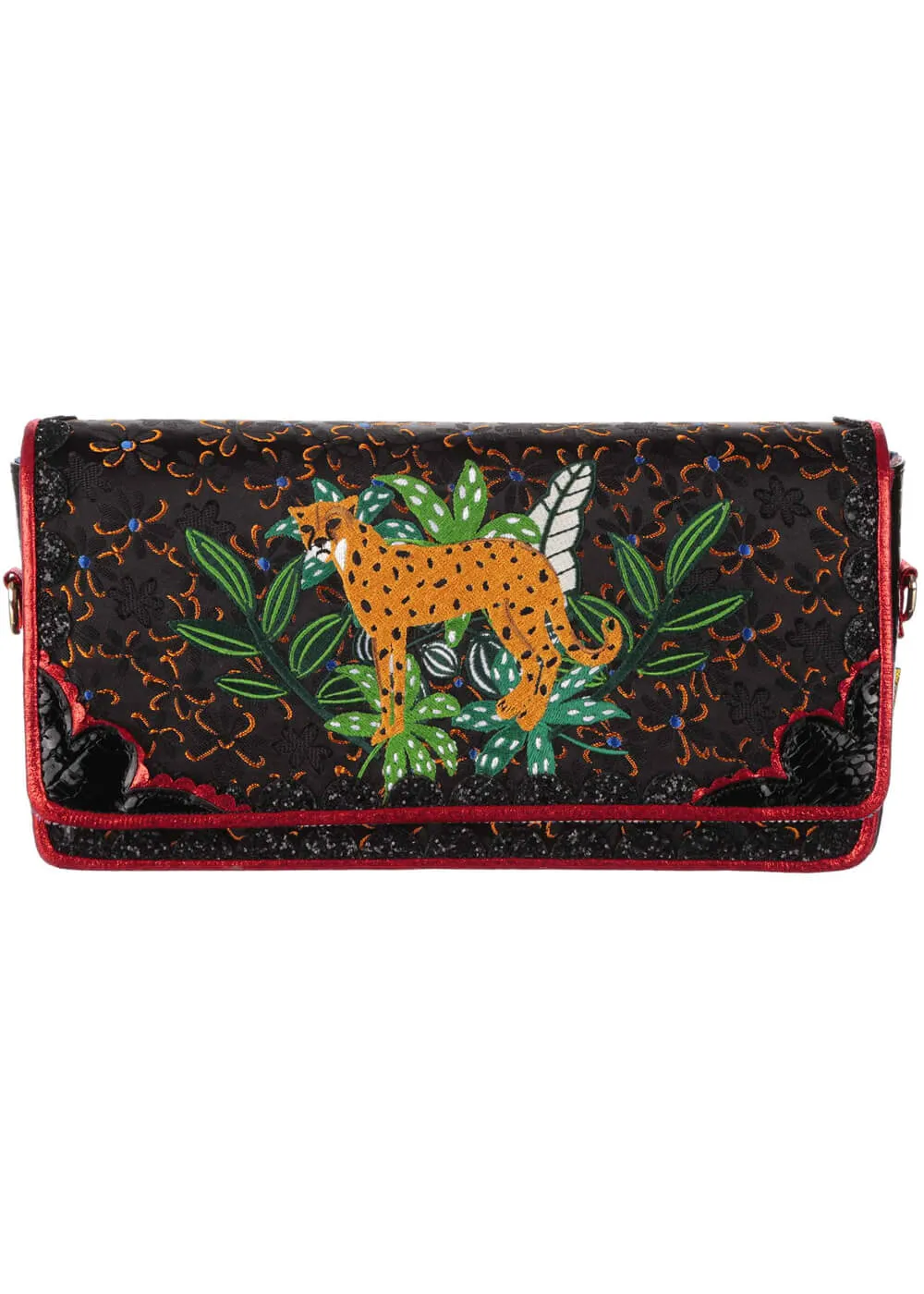 Irregular Choice On The Run Cheetah Bag Black