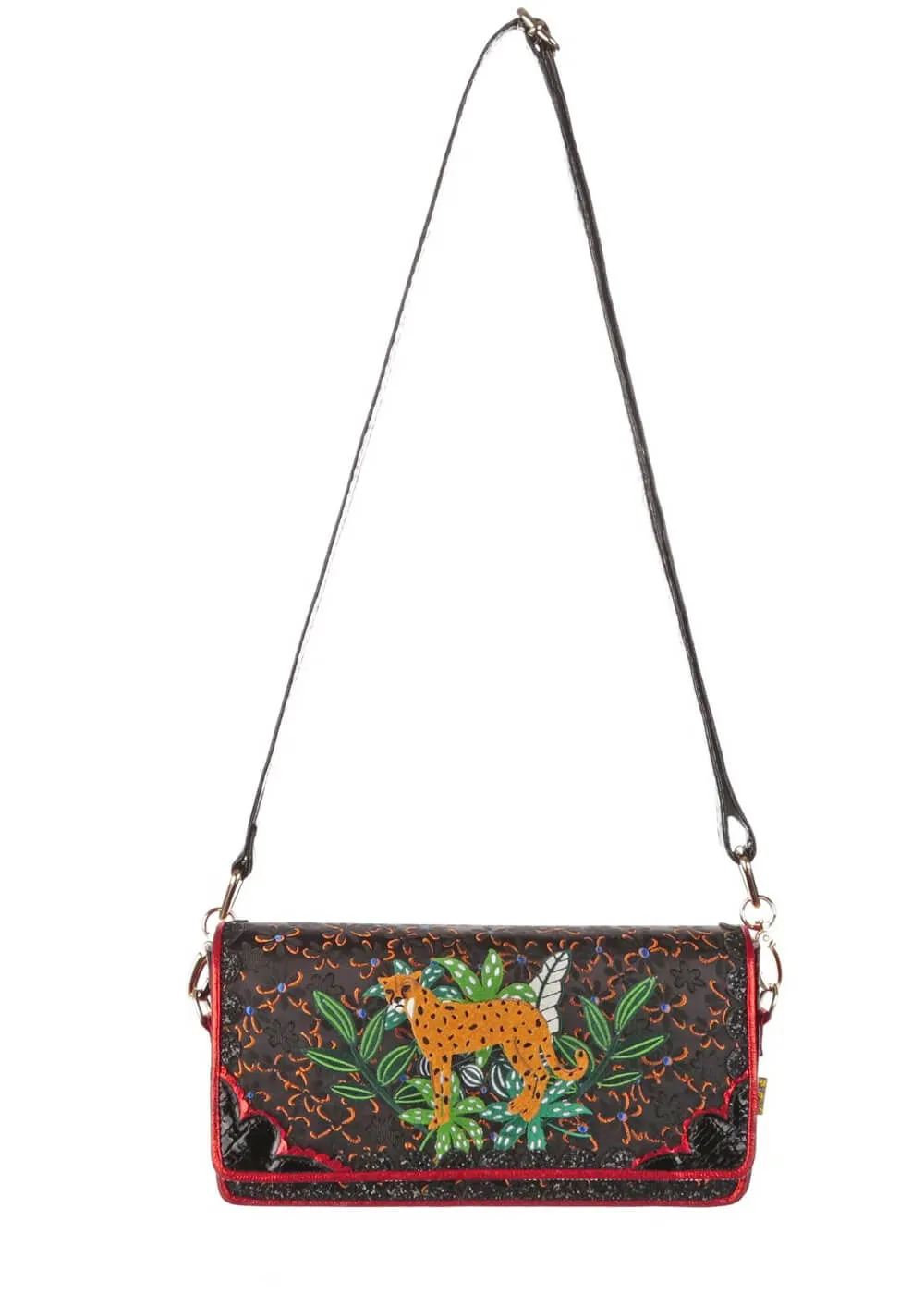 Irregular Choice On The Run Cheetah Bag Black