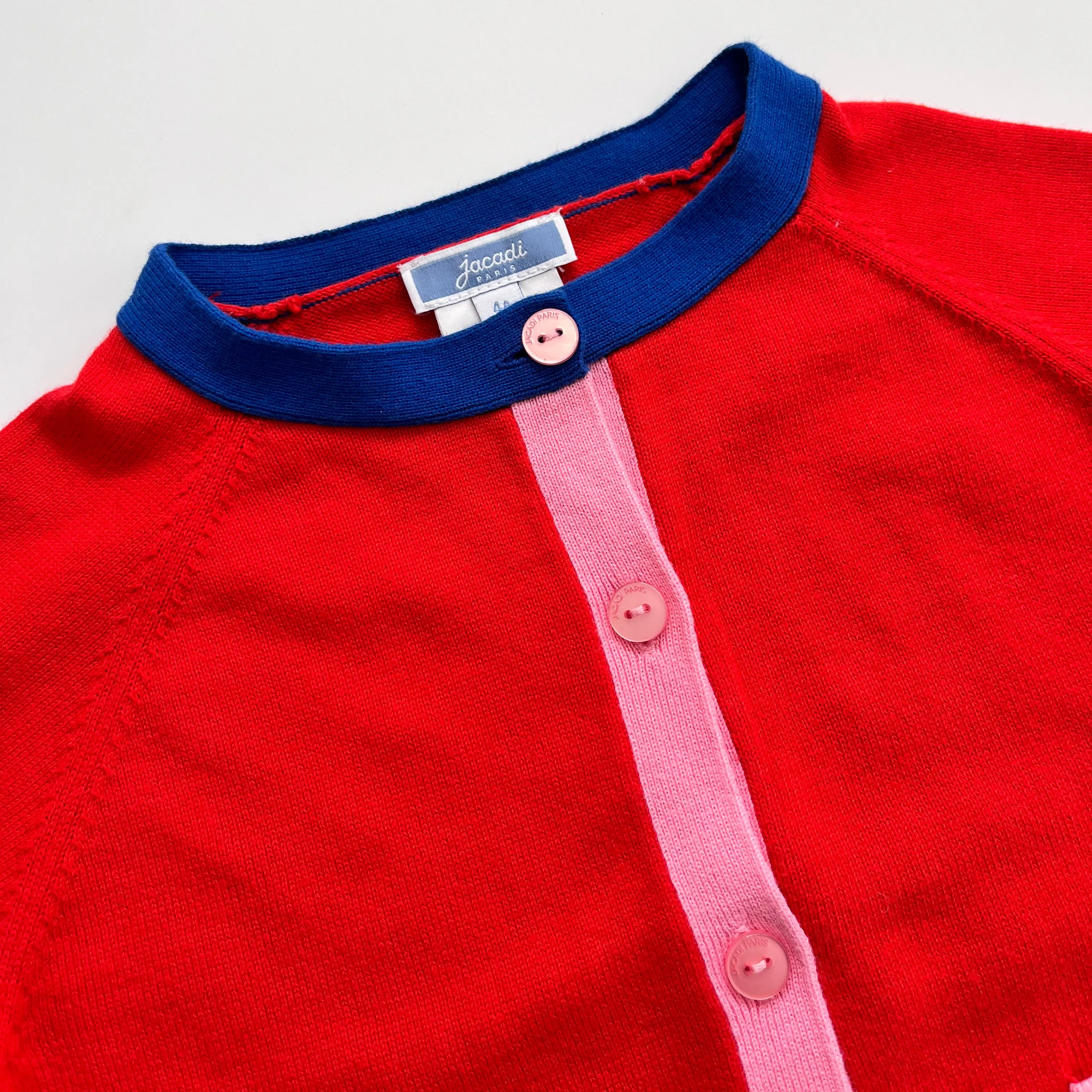 Jacadi Red Colourblock Cotton Cardigan: 4 Years