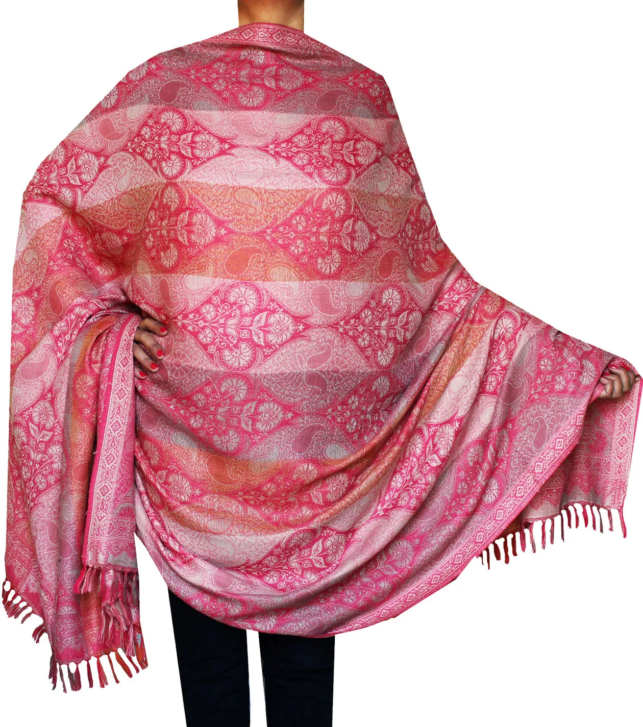 Jamawar Wool Shawl Wrap Gift Women's India Clothes (82 x 42 inches)