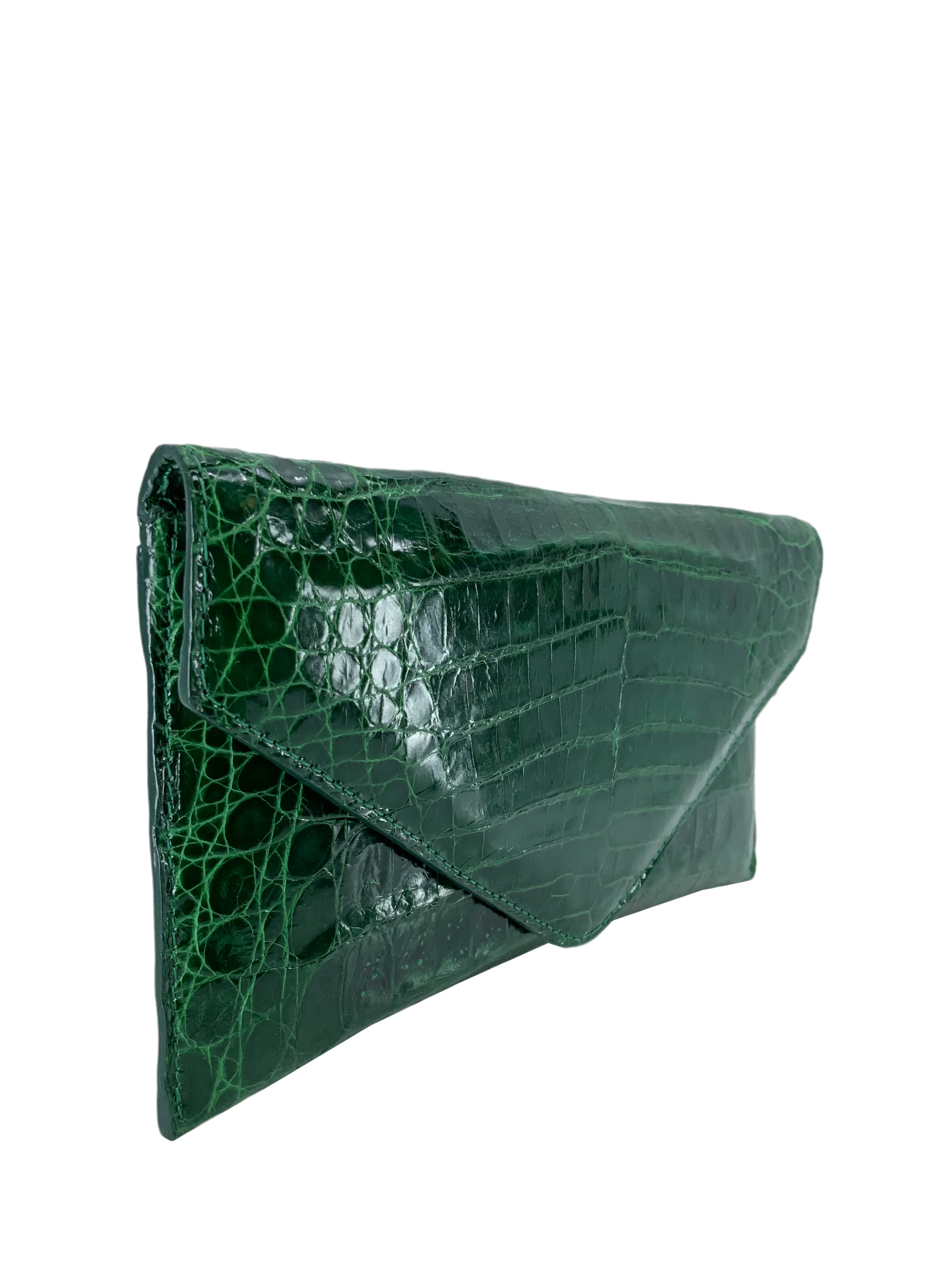 Judith Leiber Crocodile Envelope Clutch