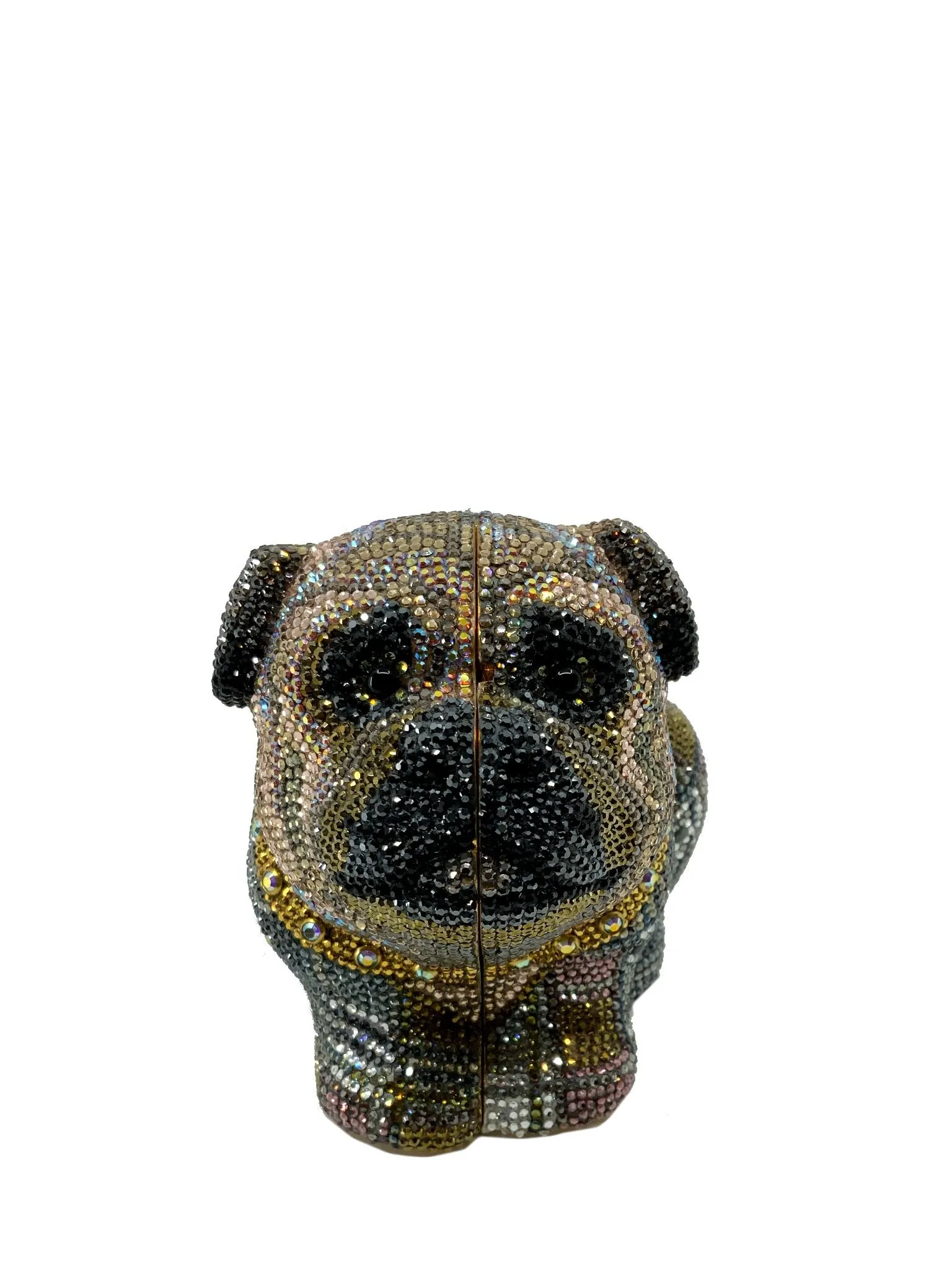 Judith Leiber Swarovski Crystal Pug Dog Minaudiere Evening Bag