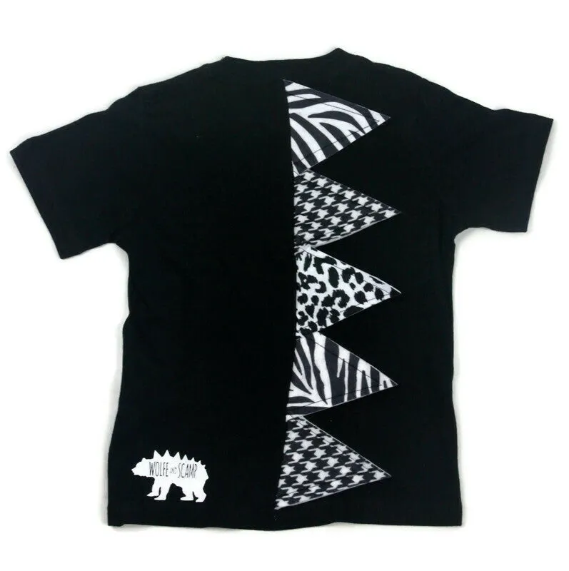 KIDS + ADULTS Dinosaur Spike Tee Rex Shirt -  MONOCHROME MADNESS REMIX