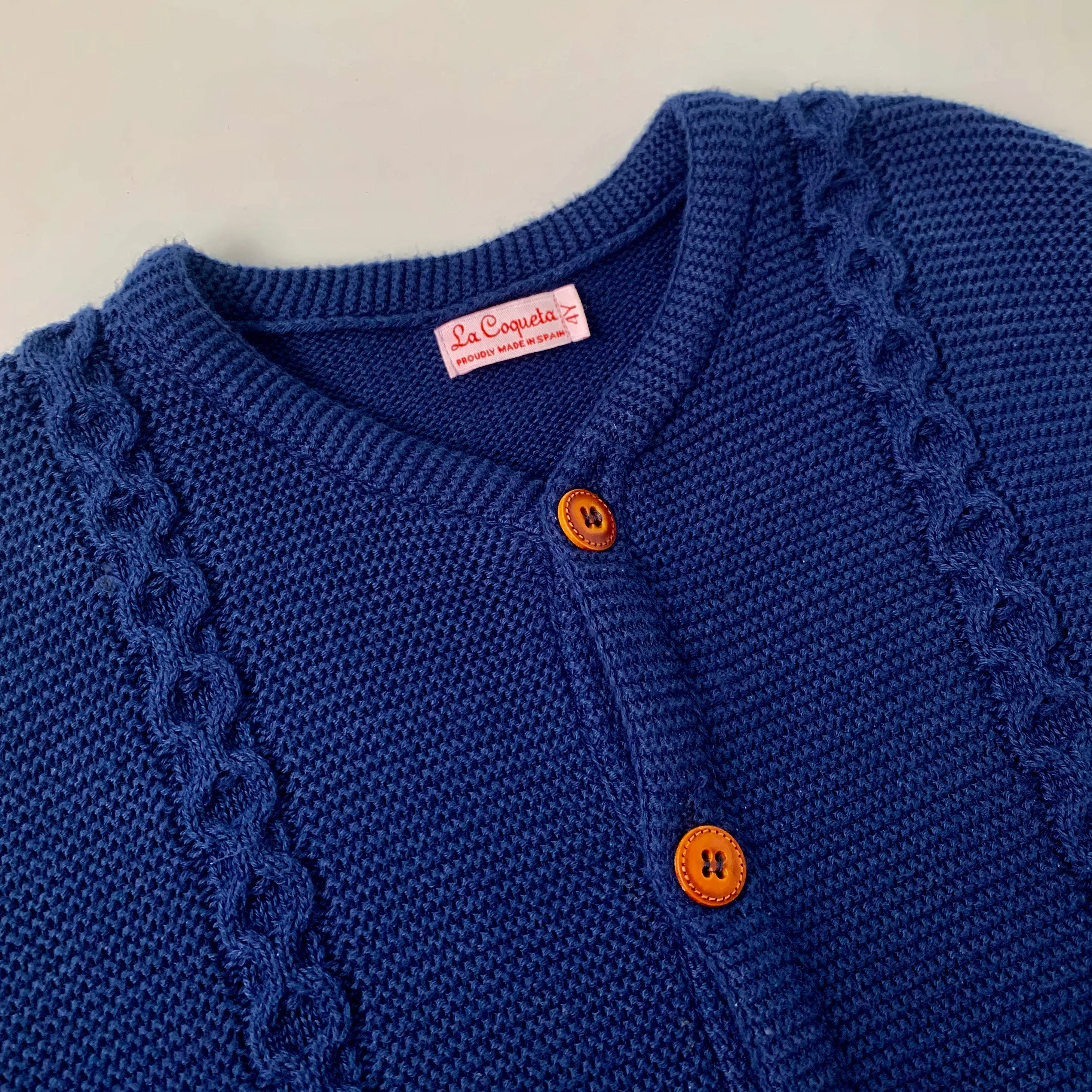 La Coqueta Royal Blue Cotton Cardigan: 4 Years