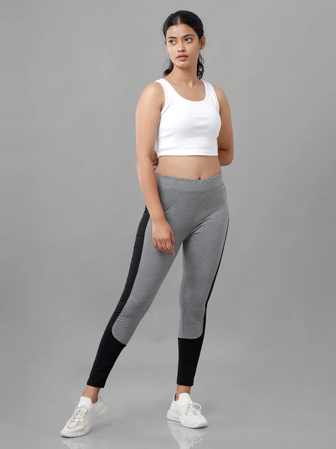 Ladies Active Wear Leggings Anthra Melange