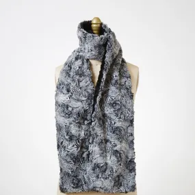 Licorice Swirl with Cuddly Black Luxury Faux Fur Scarf