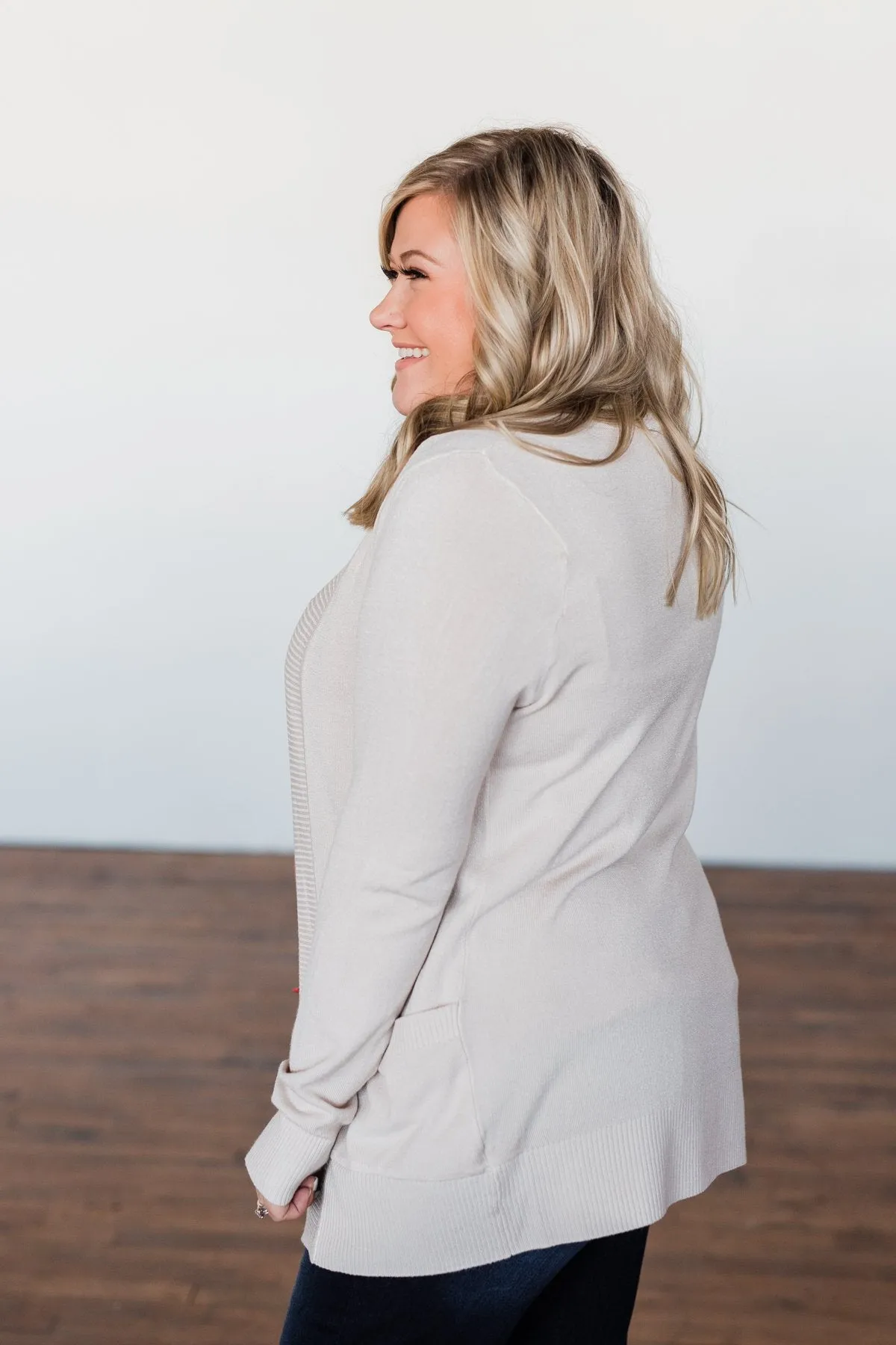 Light Weight Open Front Cardigan- Oatmeal