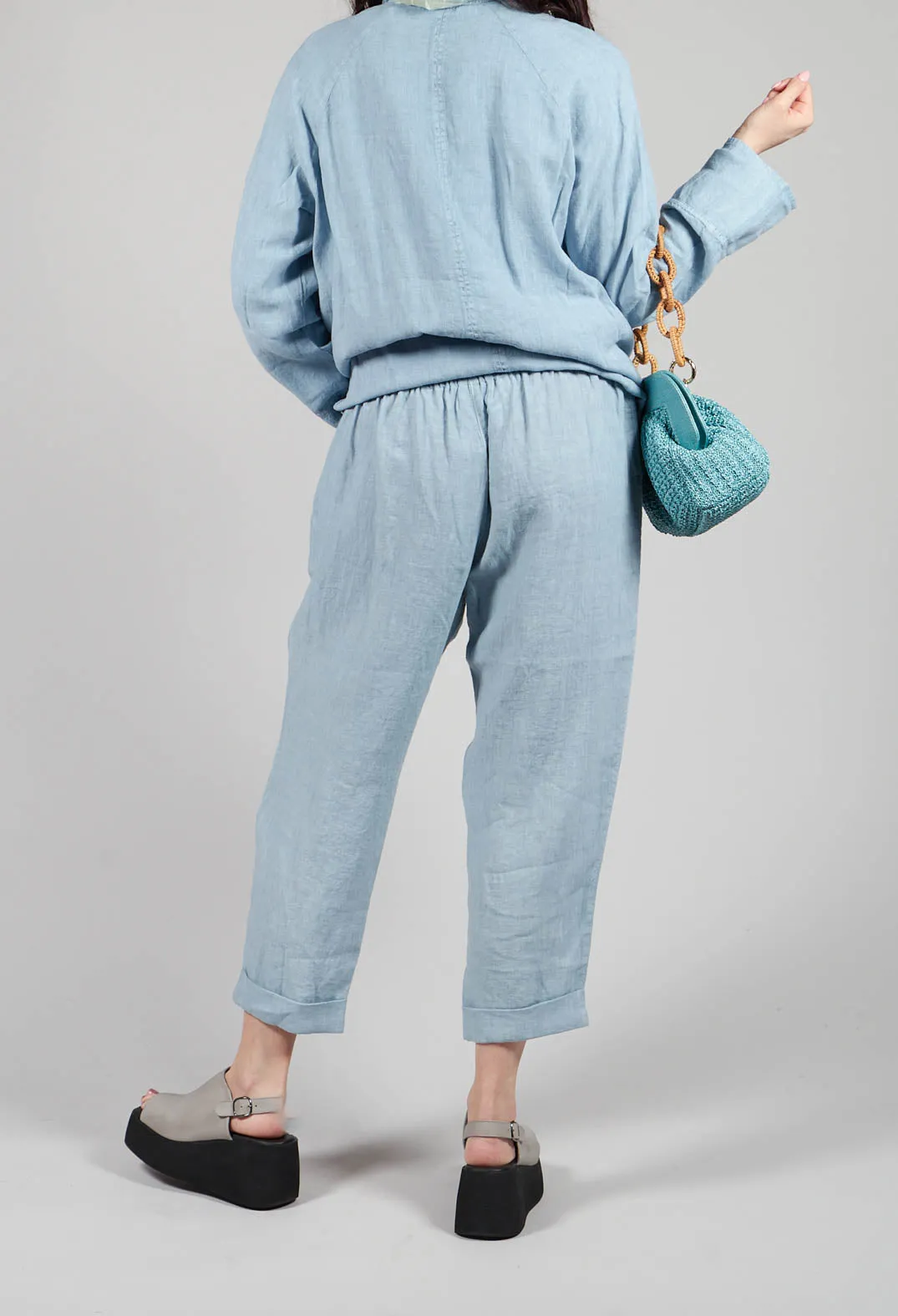 Linen Geisha Trousers in Blue