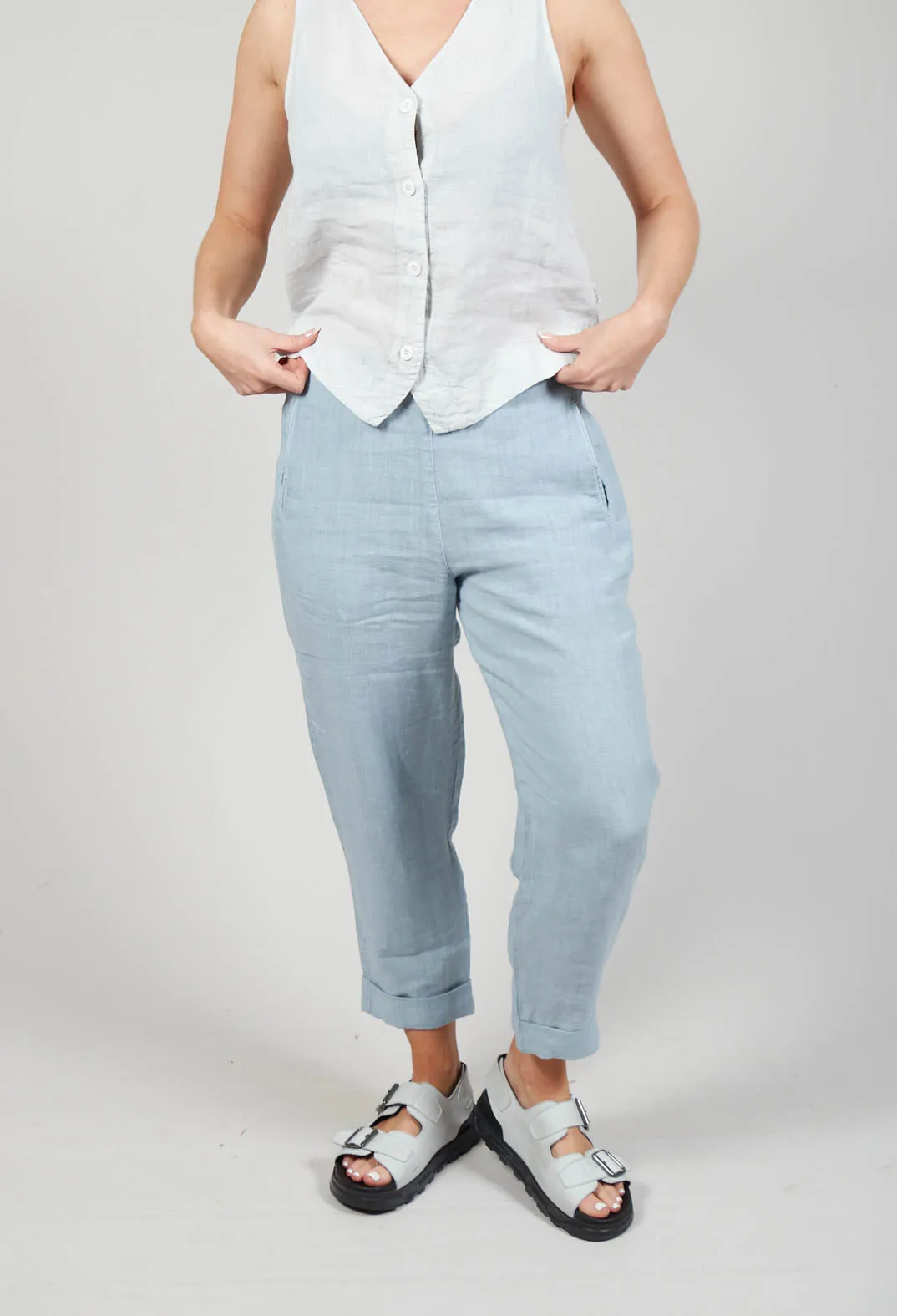 Linen Geisha Trousers in Blue