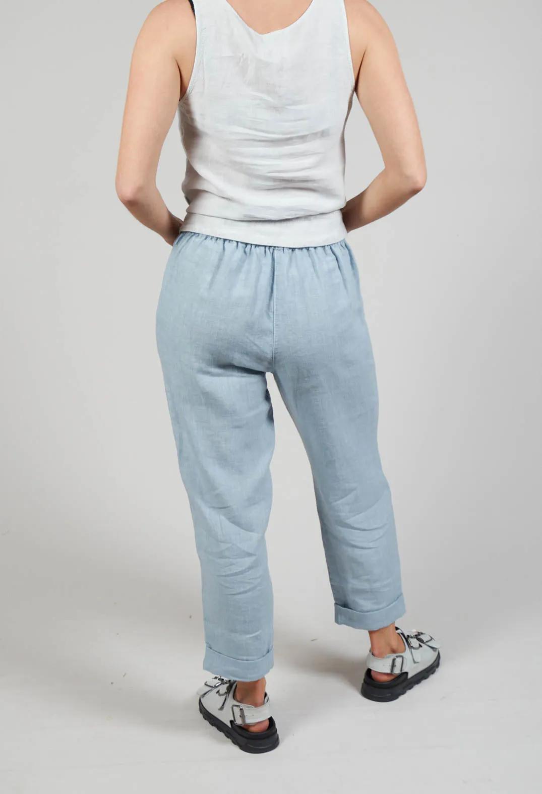 Linen Geisha Trousers in Blue