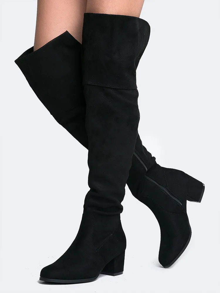 Low Heel Over The Knee Boot