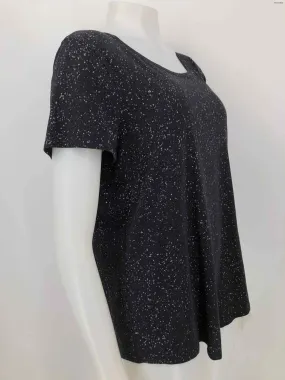 LULULEMON Black Gray Print Short Sleeves Size 12  (L) Activewear Top