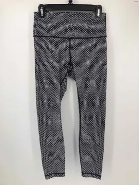 LULULEMON Black White Print Crop Legging Size SMALL (S) Activewear Bottoms