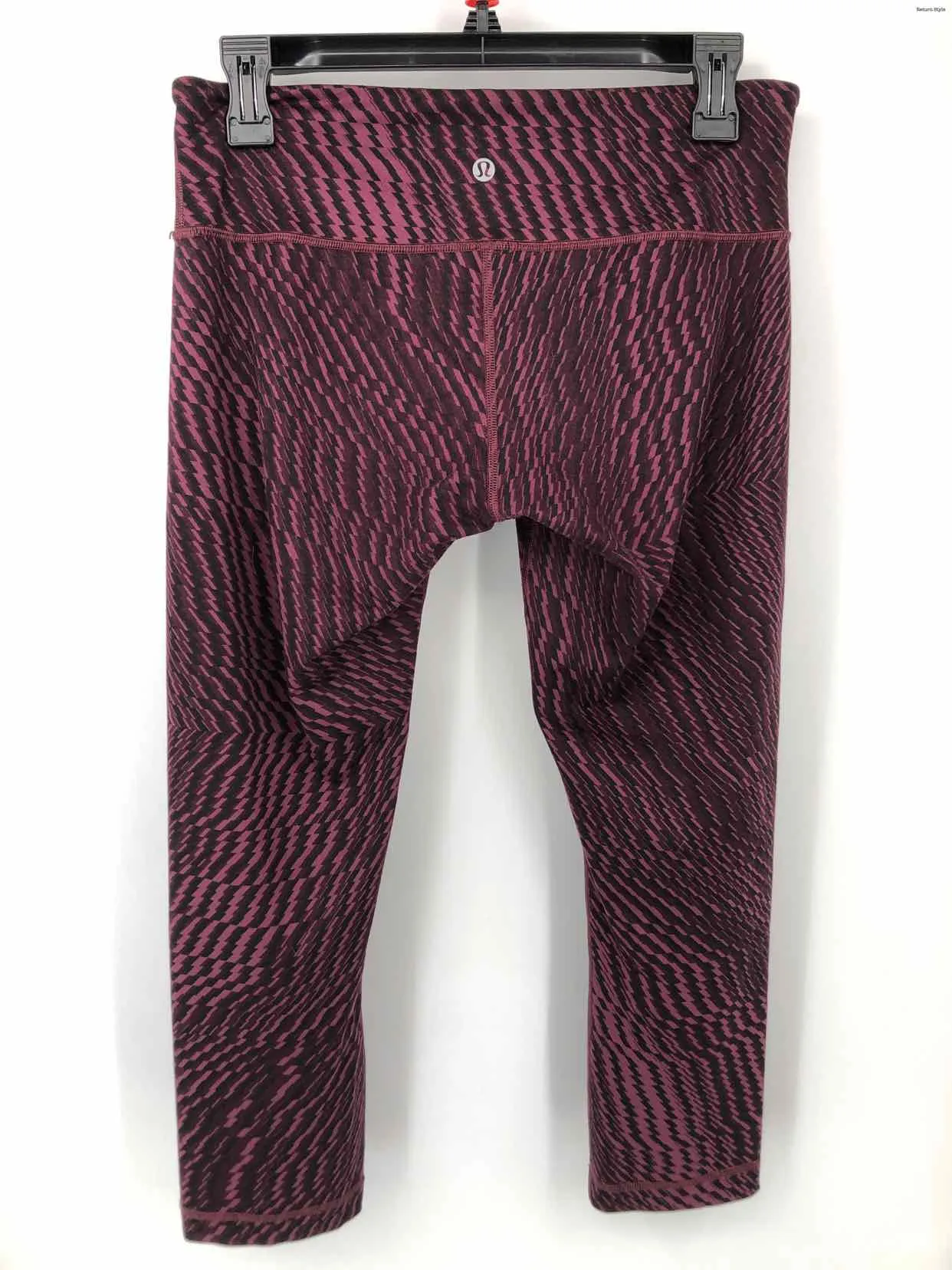 LULULEMON Burgundy Black Op Art Legging Size 8  (M) Activewear Bottoms