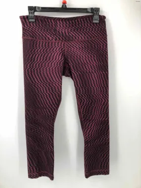 LULULEMON Burgundy Black Op Art Legging Size 8  (M) Activewear Bottoms