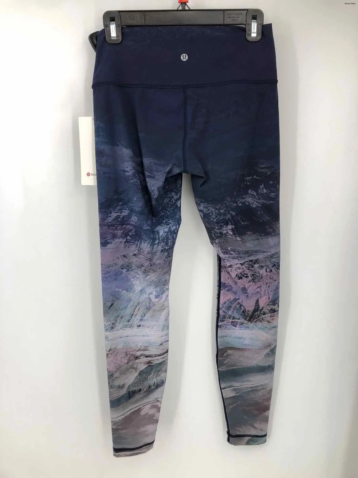 LULULEMON Navy White Multi Print Legging Size 8  (M) Activewear Bottoms