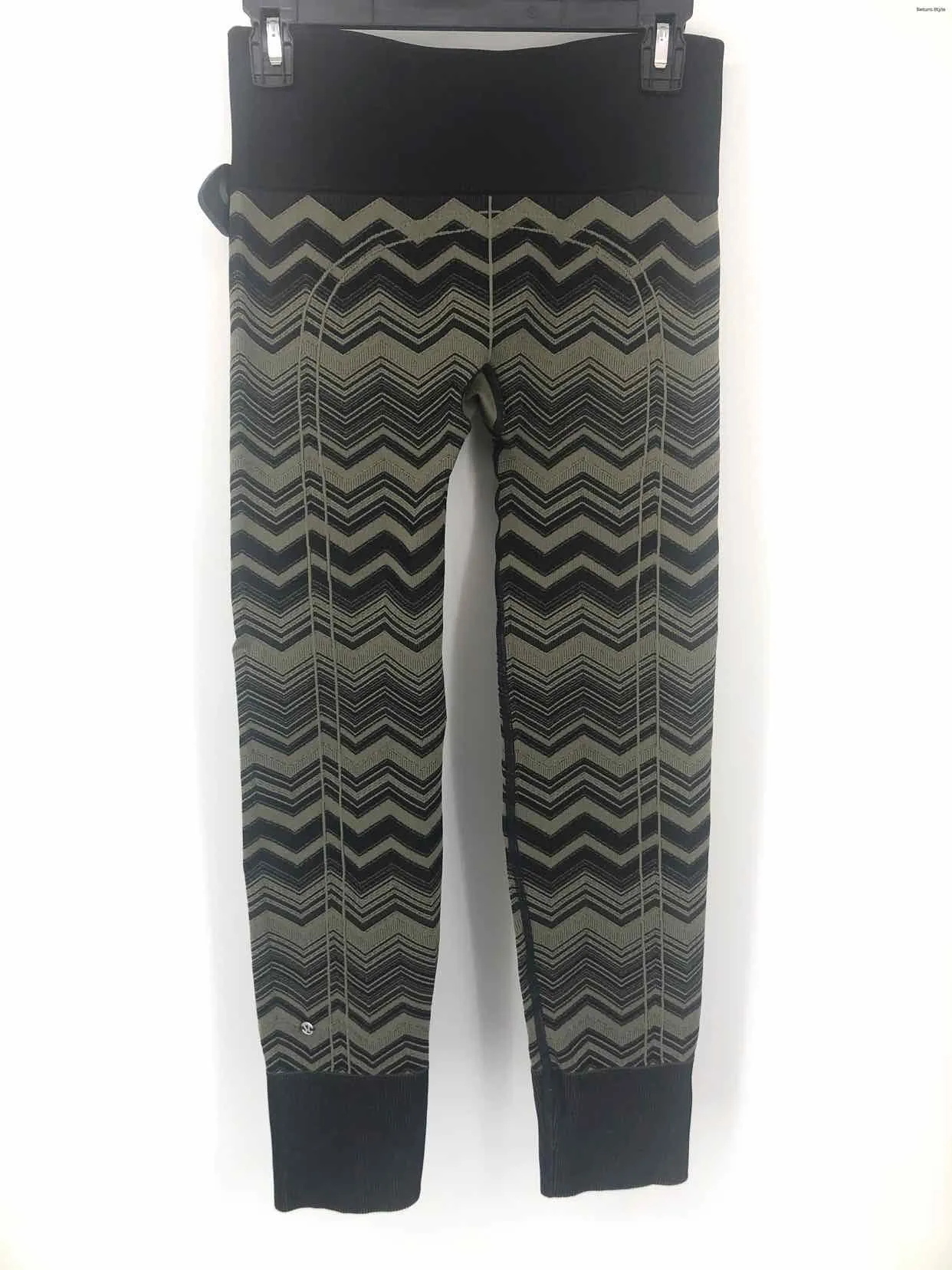 LULULEMON Olive Black Woven Zig Zag Legging Size 6  (S) Activewear Bottoms