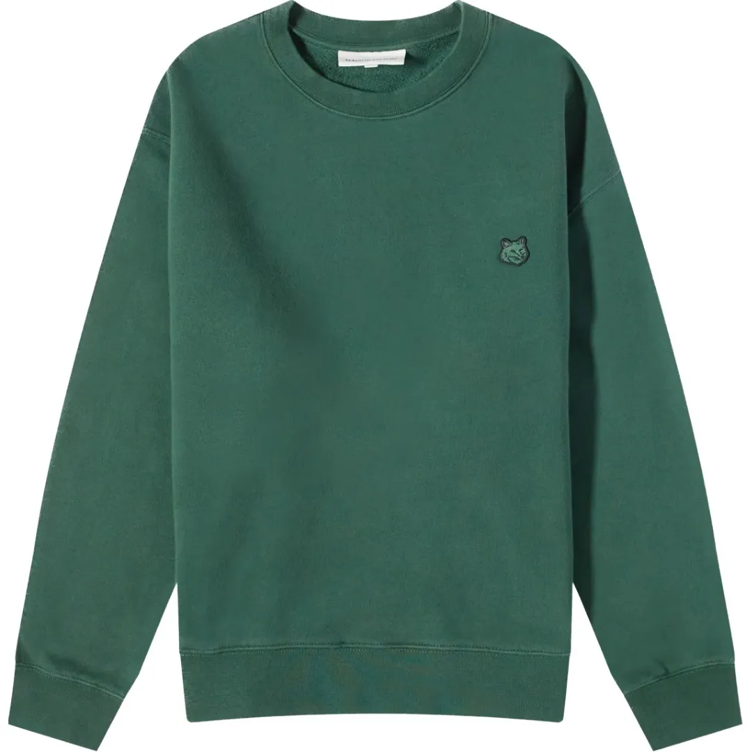 MAISON KITSUNE  |Crew Neck Pullovers Long Sleeves Plain Other Animal Patterns