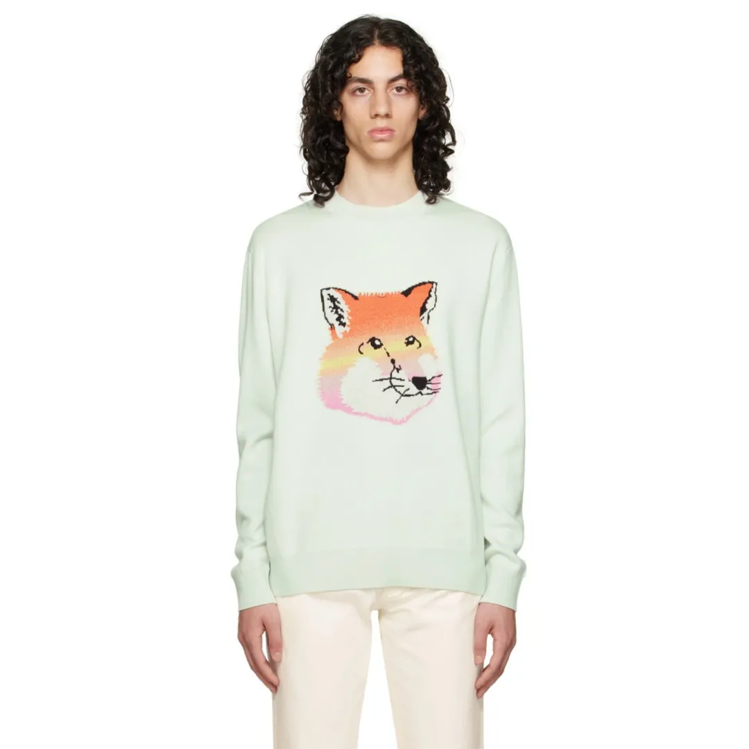 MAISON KITSUNE  |Crew Neck Pullovers Unisex Long Sleeves Plain Cotton