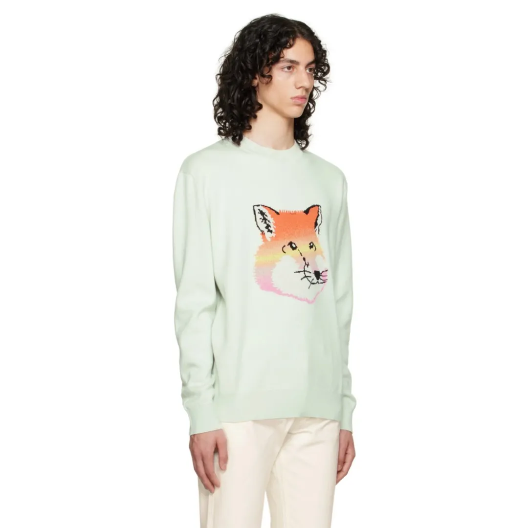 MAISON KITSUNE  |Crew Neck Pullovers Unisex Long Sleeves Plain Cotton