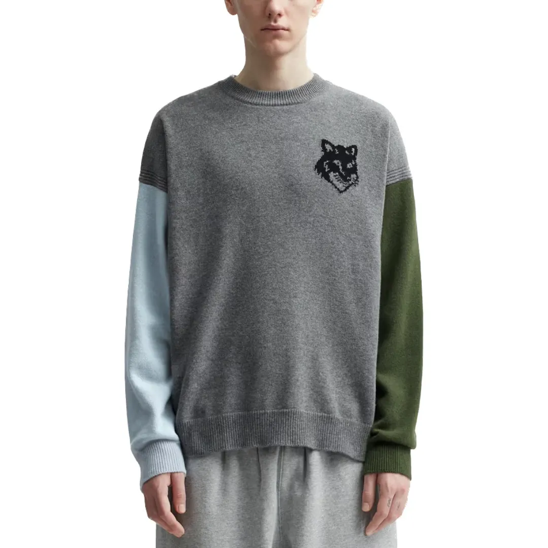 MAISON KITSUNE  |Crew Neck Pullovers Unisex Wool Long Sleeves