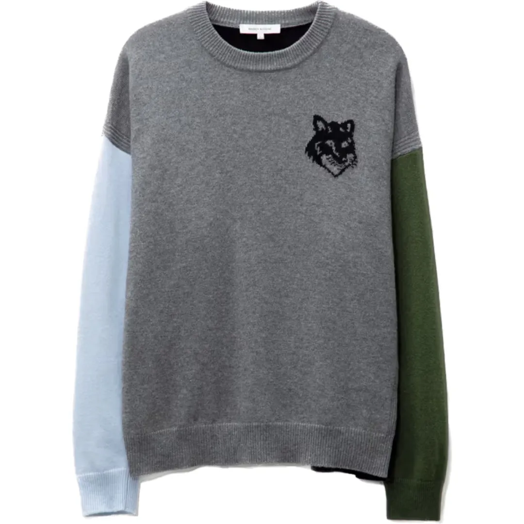 MAISON KITSUNE  |Crew Neck Pullovers Unisex Wool Long Sleeves