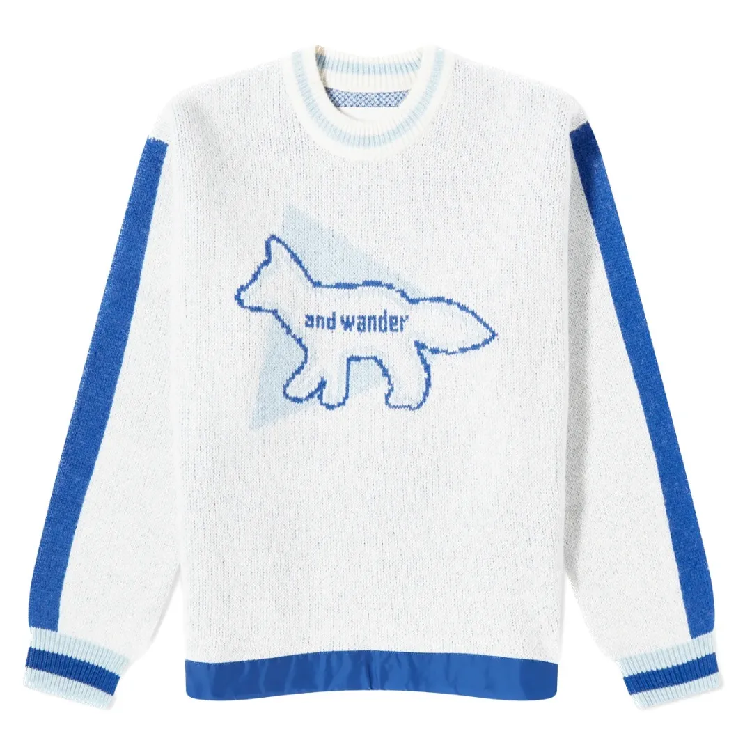 MAISON KITSUNE  |Pullovers Stripes Unisex Wool Nylon Long Sleeves