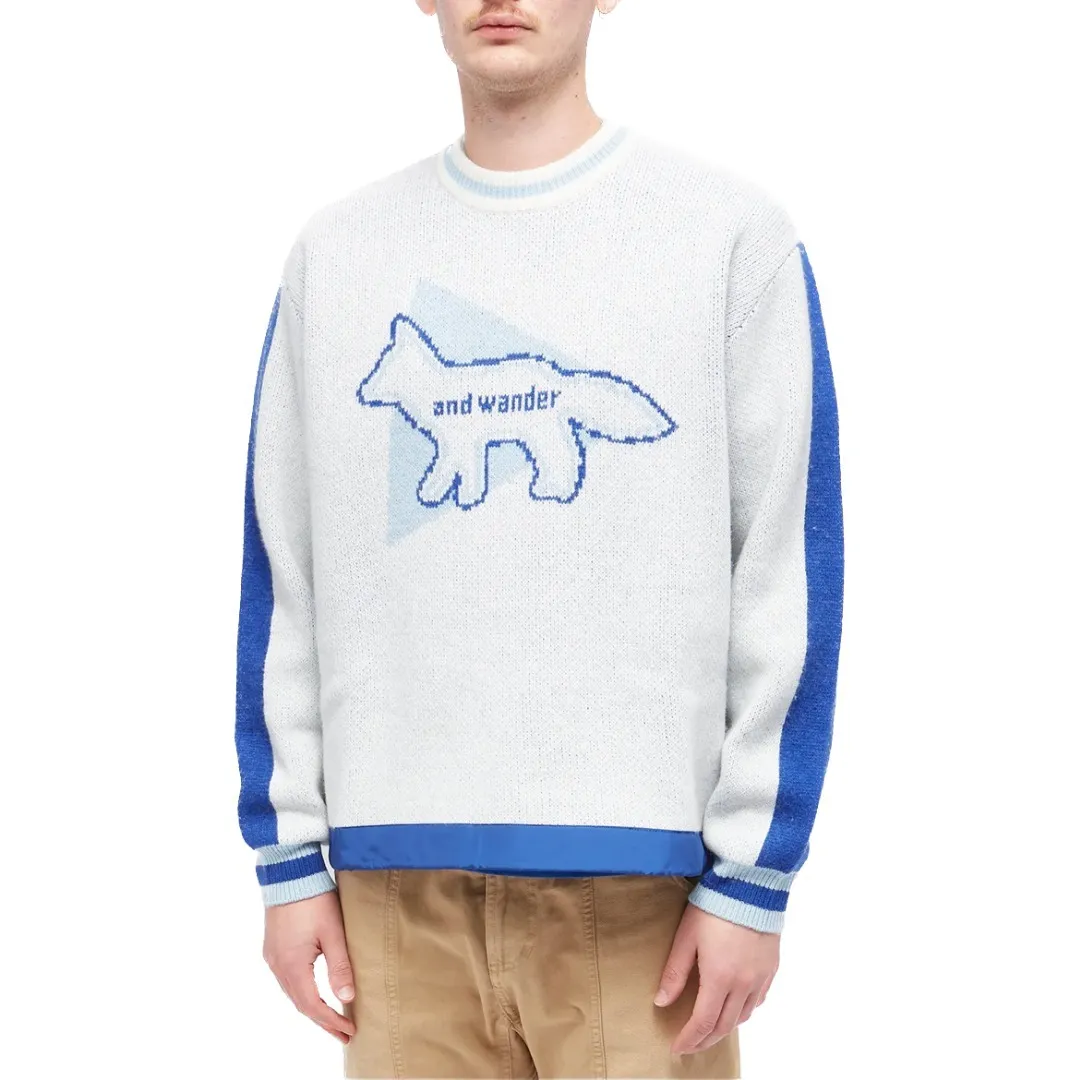 MAISON KITSUNE  |Pullovers Stripes Unisex Wool Nylon Long Sleeves