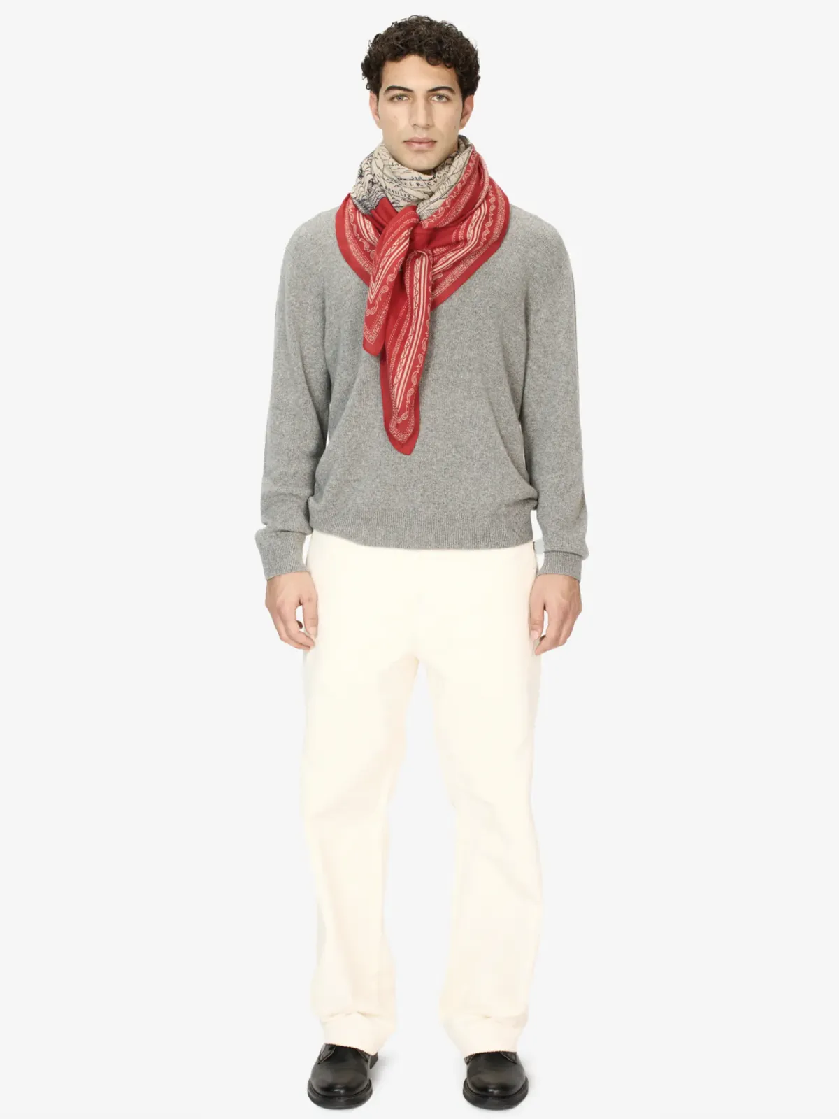 Mappemonde Wool Scarf - Red