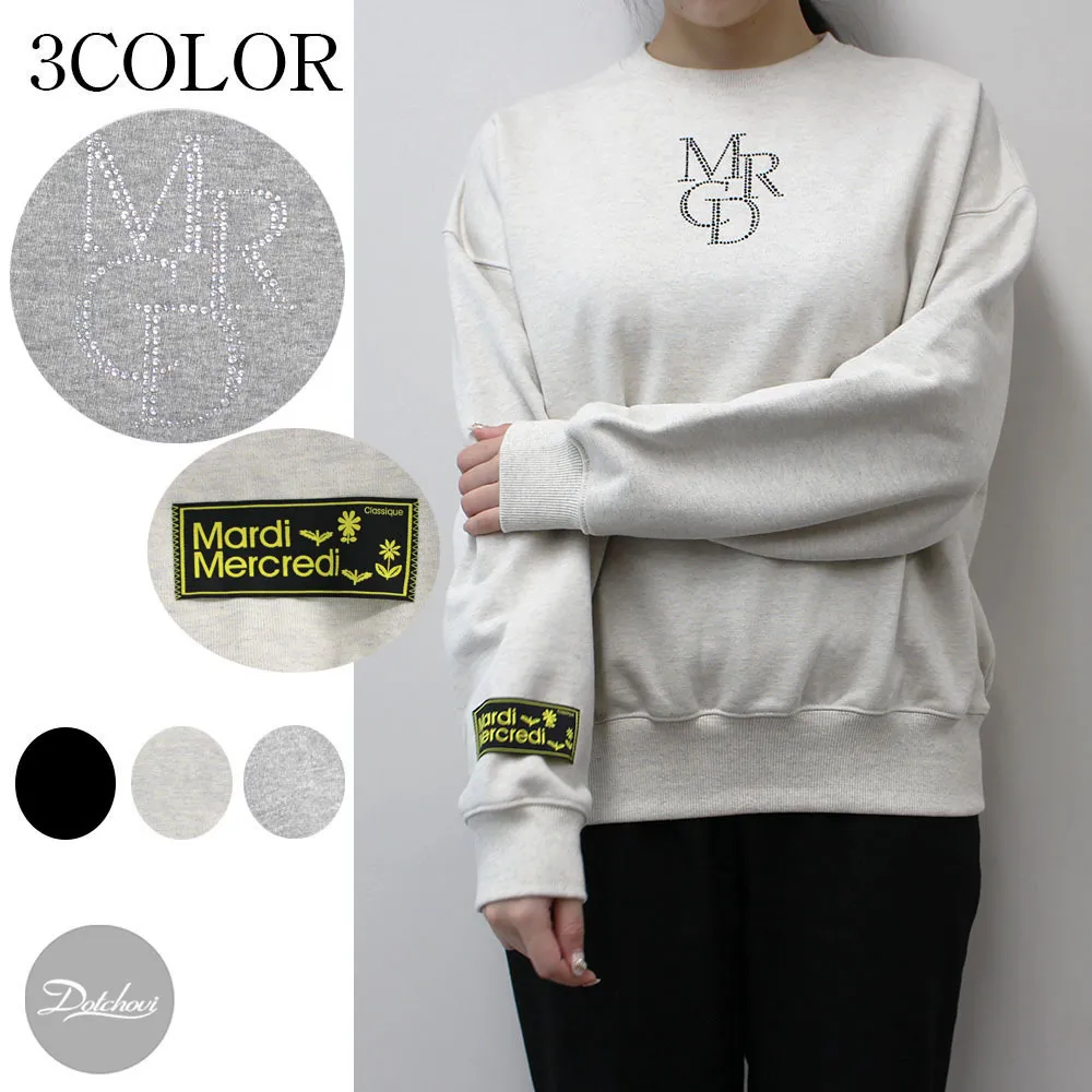 Mardi Mercredi  |Crew Neck Street Style Long Sleeves Plain Cotton