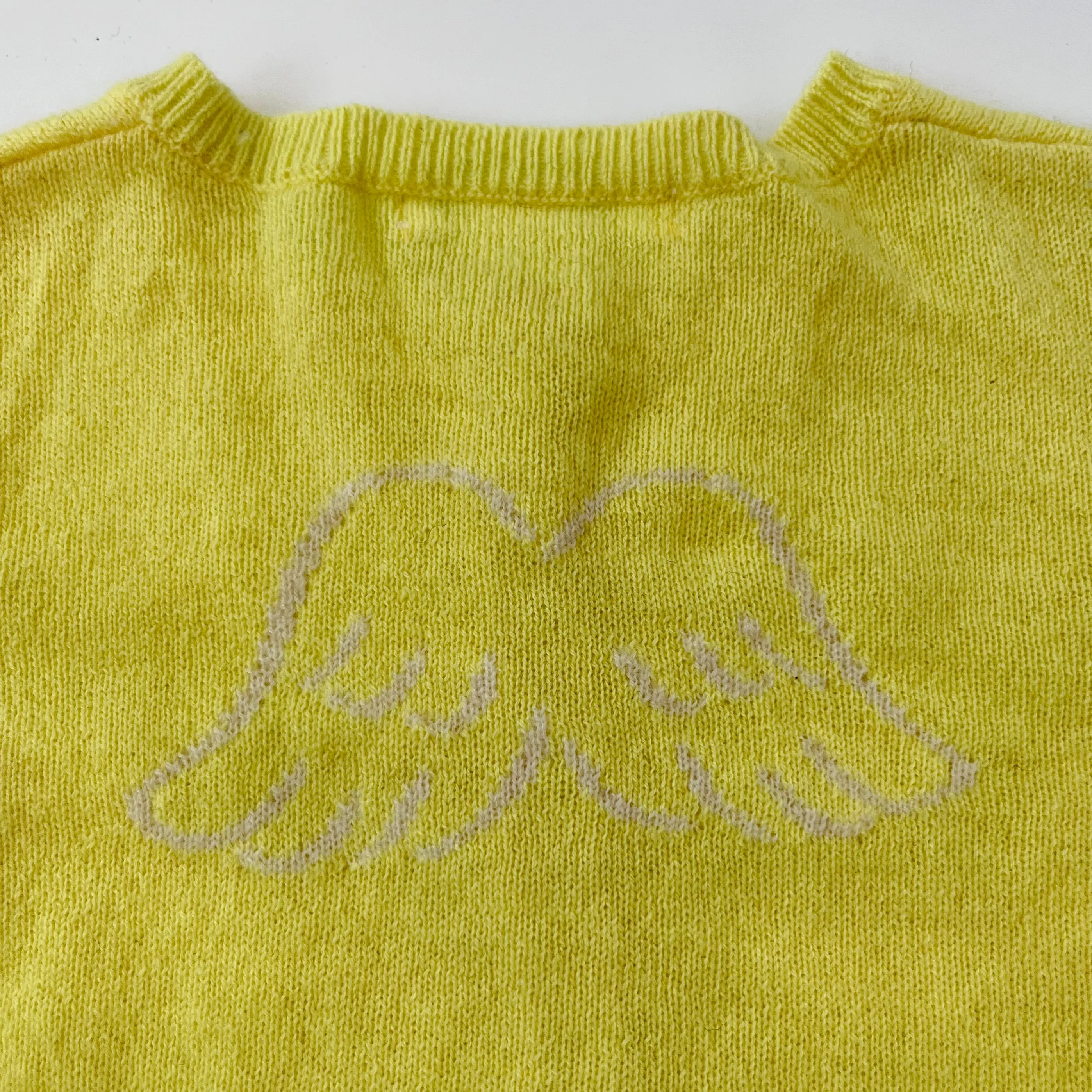 Marie-Chantal Yellow Angel Wings Cashmere Cardigan: 24 Months