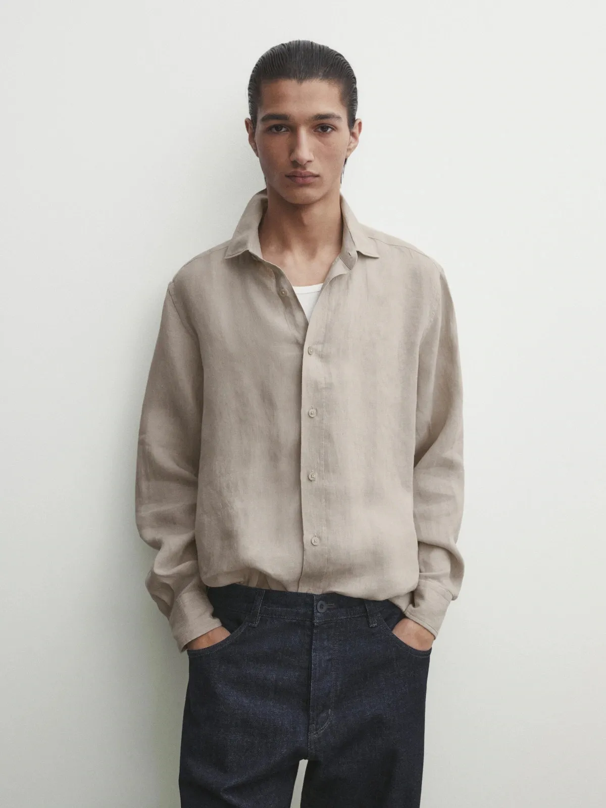 Massimo Dutti  |Linen Long Sleeves Shirts